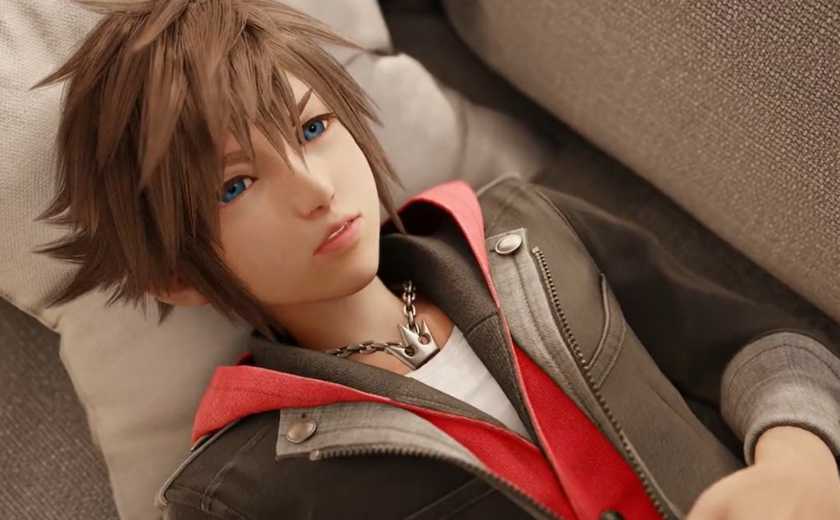 Sora laying on a sofa after waking up in Kingdom Hearts 4. 